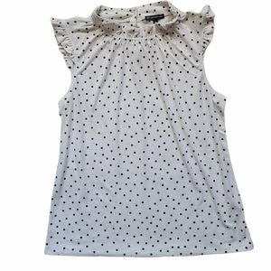 Adrianna Papell White and black polka dot blouse